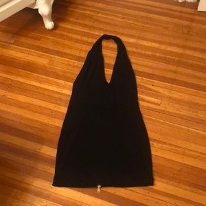 Black plunge bodycon dress